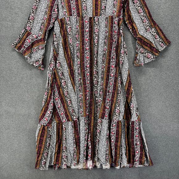 BloomChic Dress Plus Size 1X 14 16 Black white Stripe Short Sleeve V Neck Pocket - Picture 15 of 16